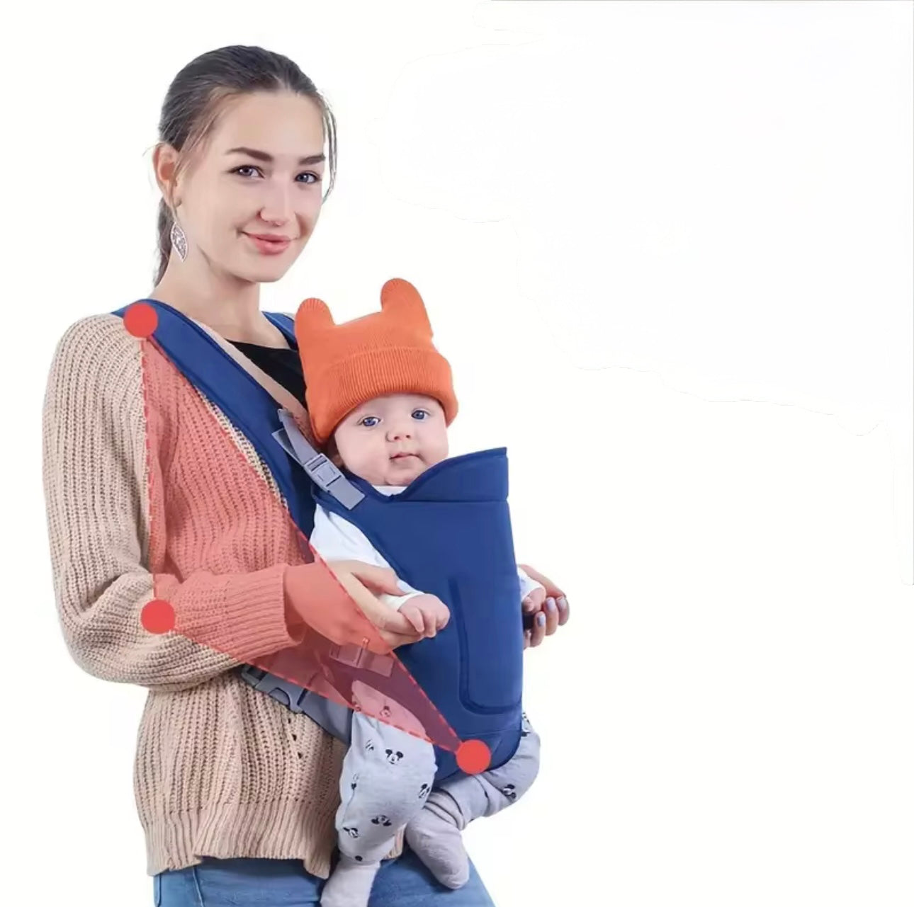 Porte-bébé évolutif – 4 modes de portage avant et arrière, idéal dès la naissance